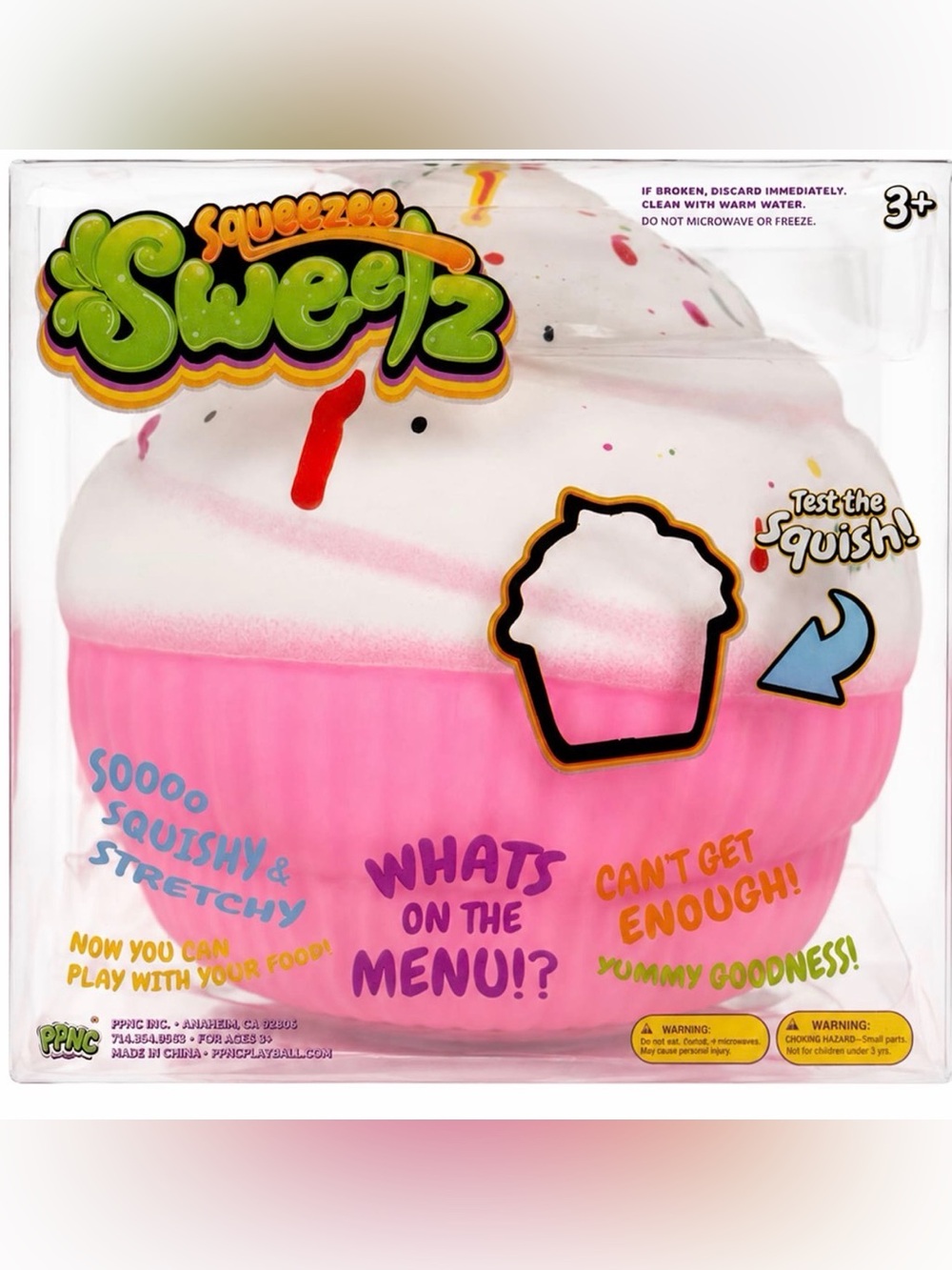 Pink Cupcake Squishy Toy 🧁 Squeezee Sensory toy NEW Sealed Birthday gift